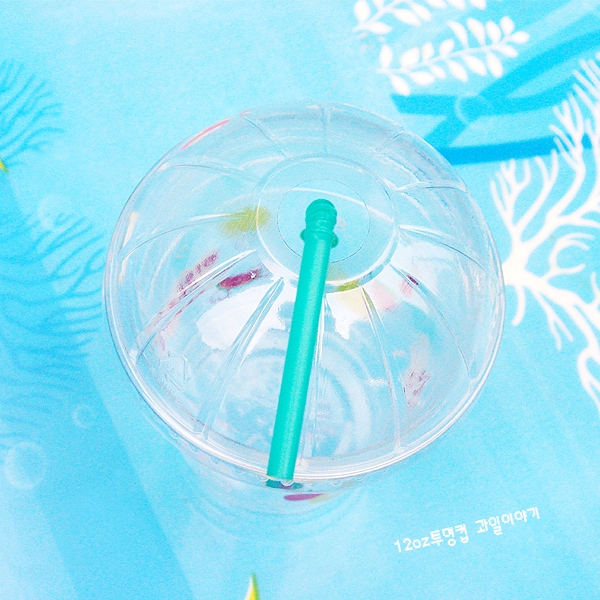 PS투명컵 12oz 92*58*100mm (과일이야기/돔뚜껑)